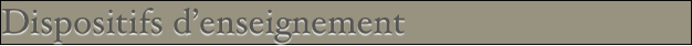 Dispositifs d’enseignement